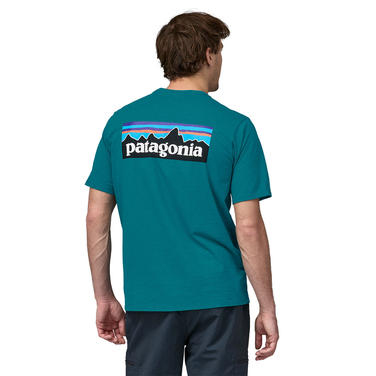 Patagonia Men&#39;s P-6 Logo Responsibili-Tee Belay Blue