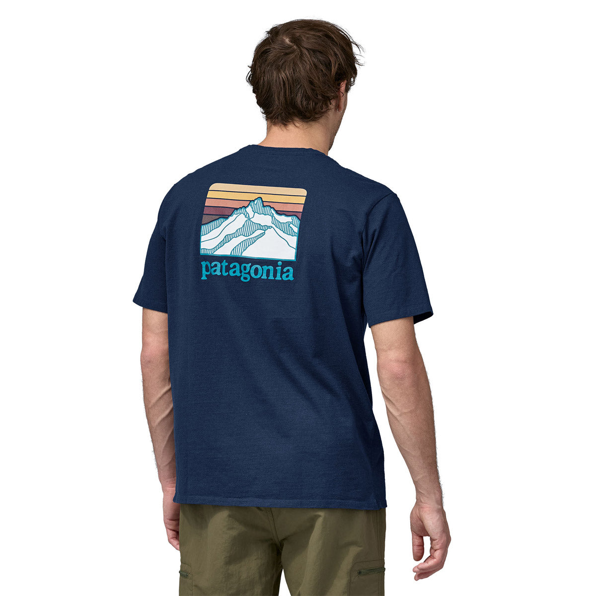 Patagonia Men's Line Logo Ridge Pullovercket Responsibili-Tee Lagom Blue
