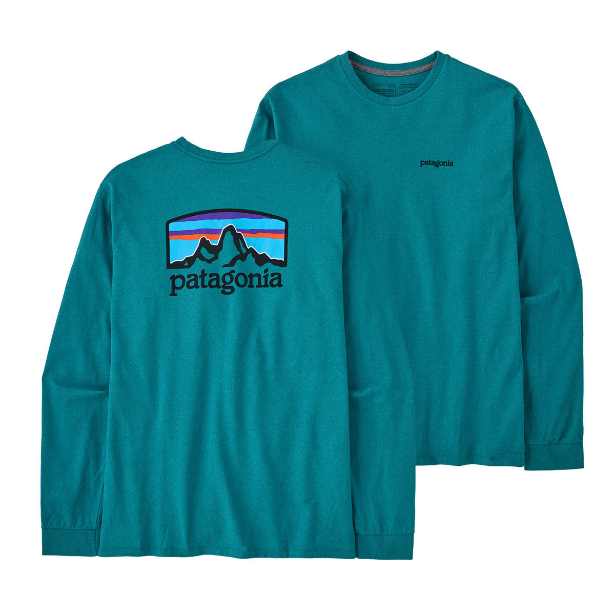 Patagonia Men&#39;s Long-Sleeved Fitz Roy Horizons Responsibili-Tee Belay Blue