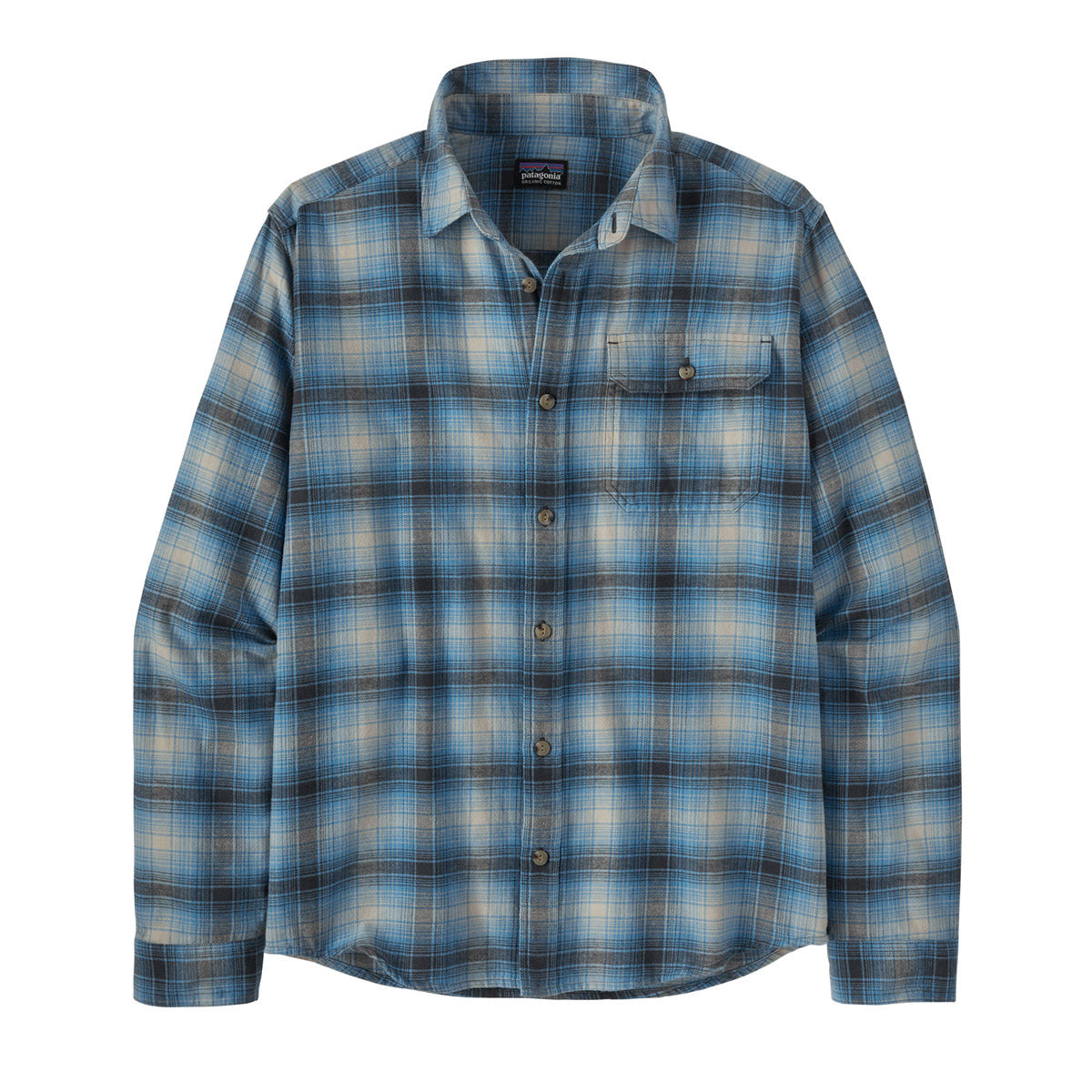 Patagonia Men&#39;s Long-Sleeved Cotton in Conversion Lightweight Fjord Flannel Shirt Avant: Blue Bird