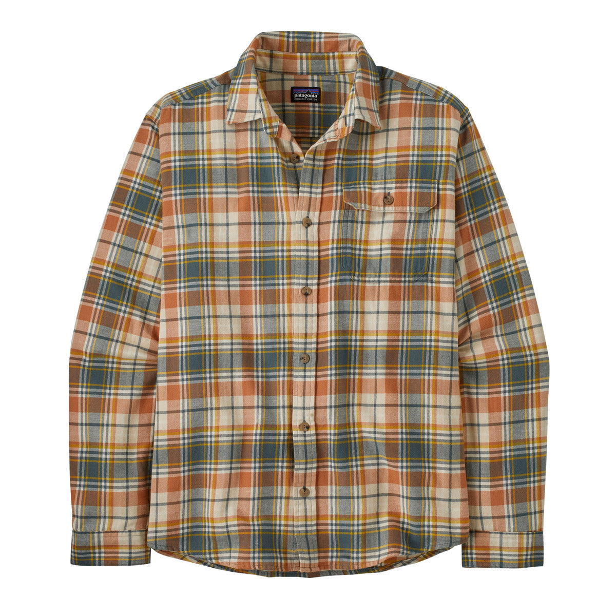 Patagonia Men&#39;s Long-Sleeved Cotton in Conversion Lightweight Fjord Flannel Shirt Lavas: Fertile Brown