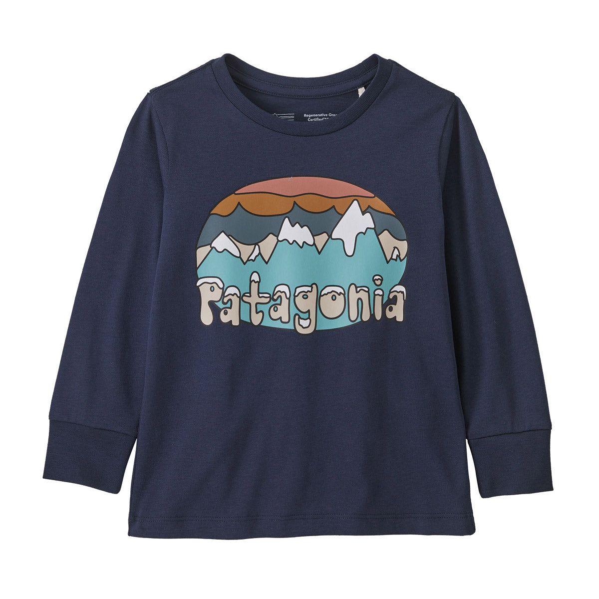 Patagonia Baby Long-Sleeved Regenerative Organic Certified Cotton Fitz Roy Flur New Navy