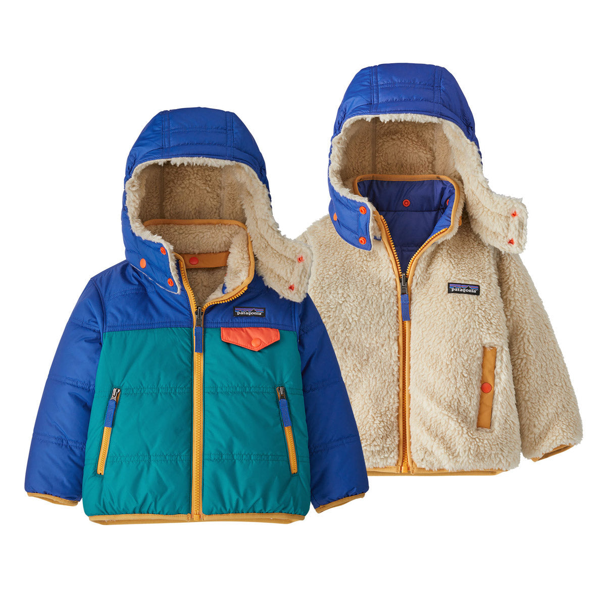 Patagonia Baby Reversible Tribbles Hoody Belay Blue