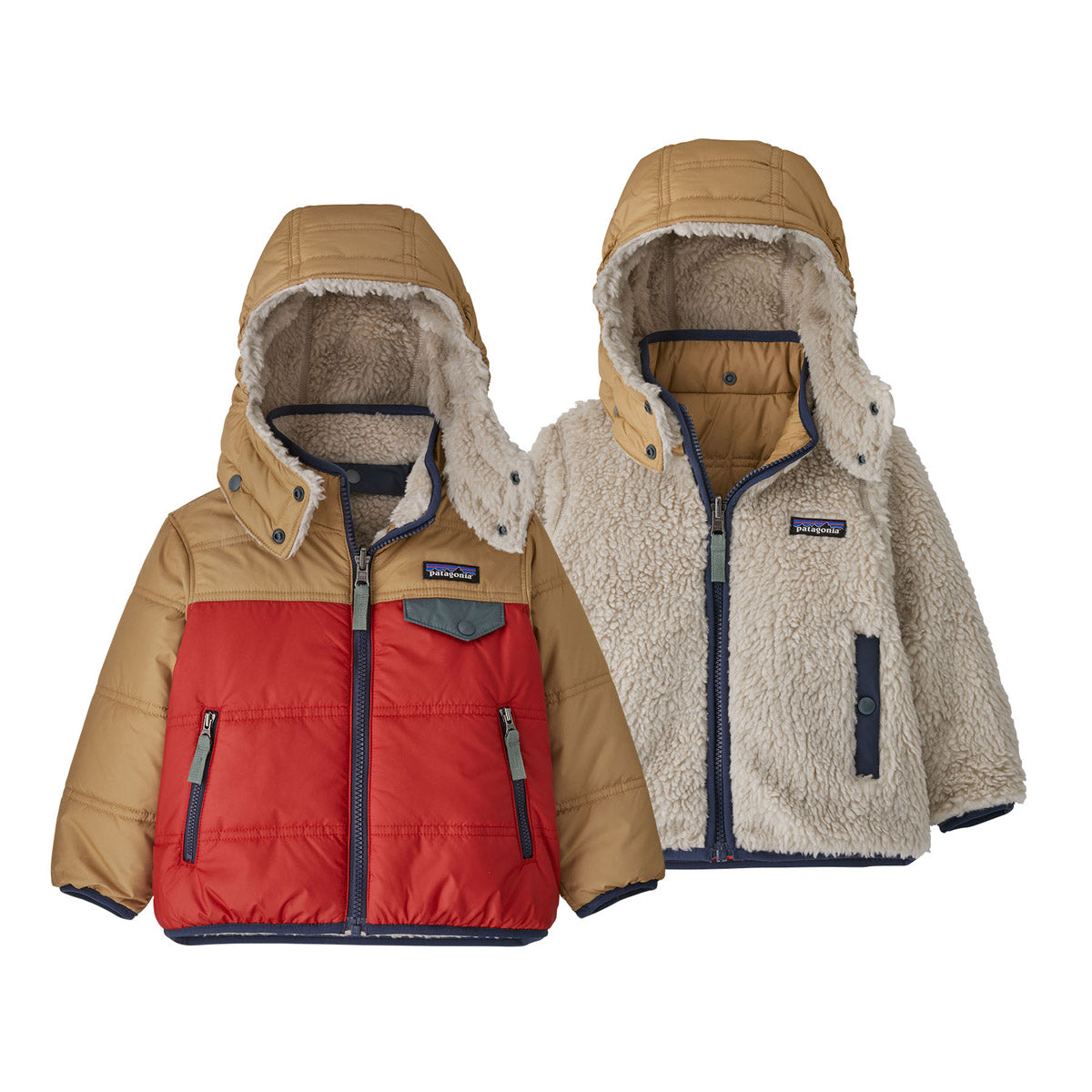 Patagonia Baby Reversible Tribbles Hoody Touring Red