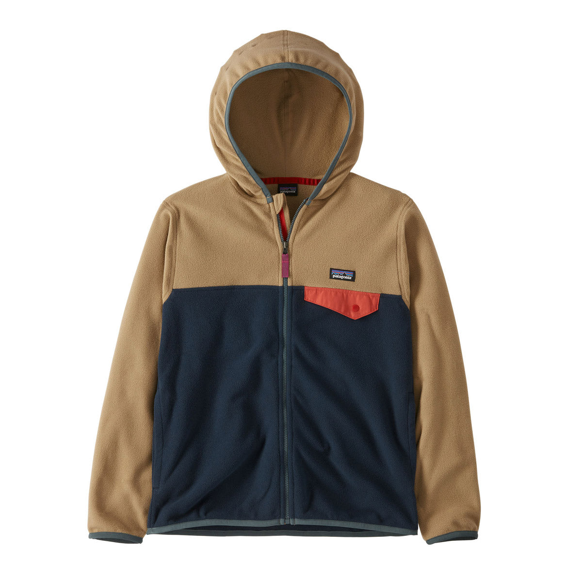 Patagonia Kids&#39; Micro D Snap-T Jacket New Navy w/Grayling Brown