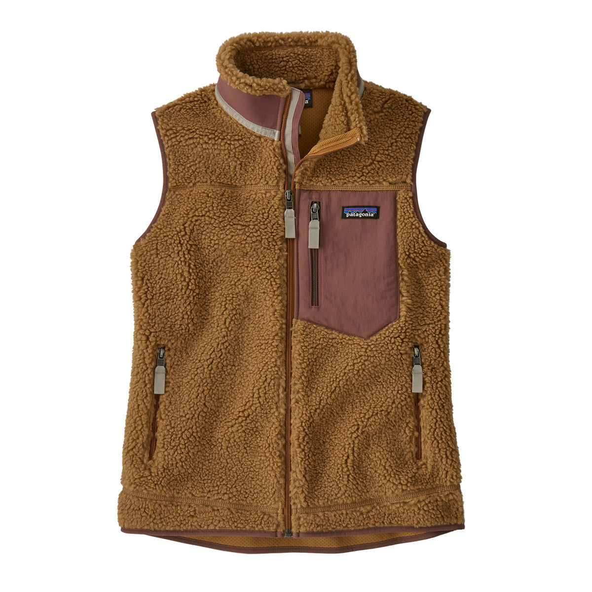 Patagonia Women&#39;s Classic Retro-X Vest Nest Brown w/Dulse Mauve