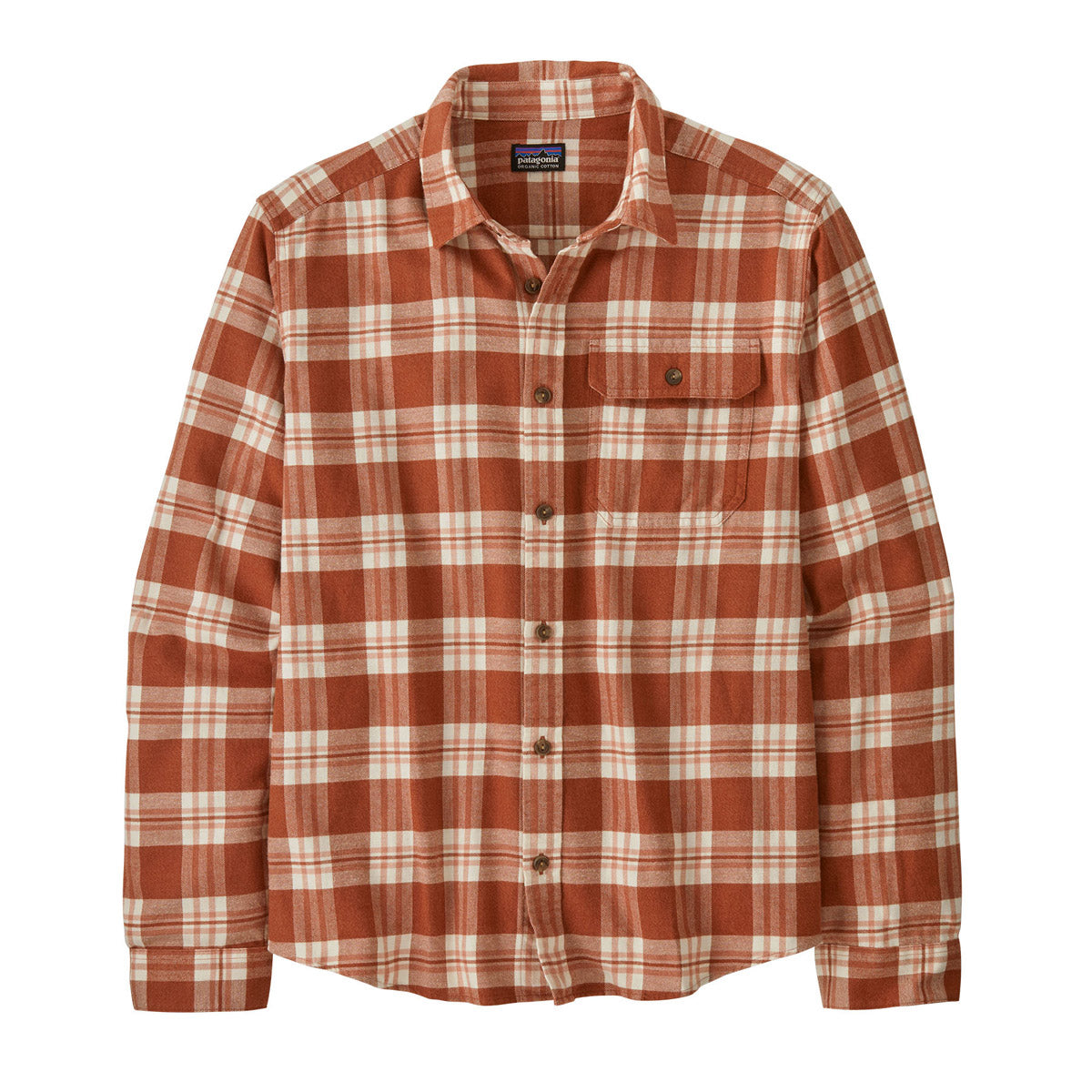 Patagonia Men&#39;s Long-Sleeved LW Fjord Flannel Shirt Base Camp: Burnished Red