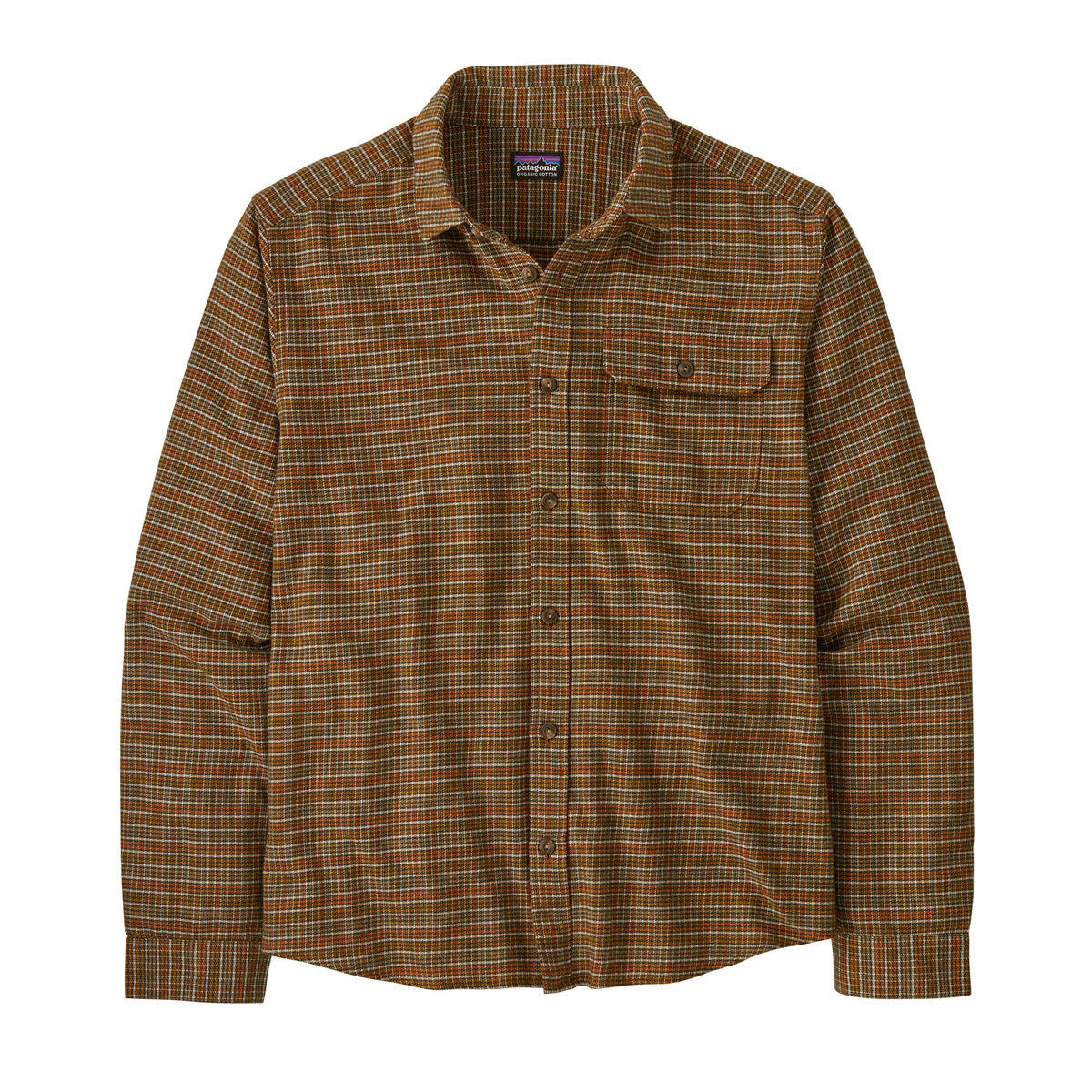 Patagonia Men&#39;s Long-Sleeved LW Fjord Flannel Shirt Tracks: Redtail Rust