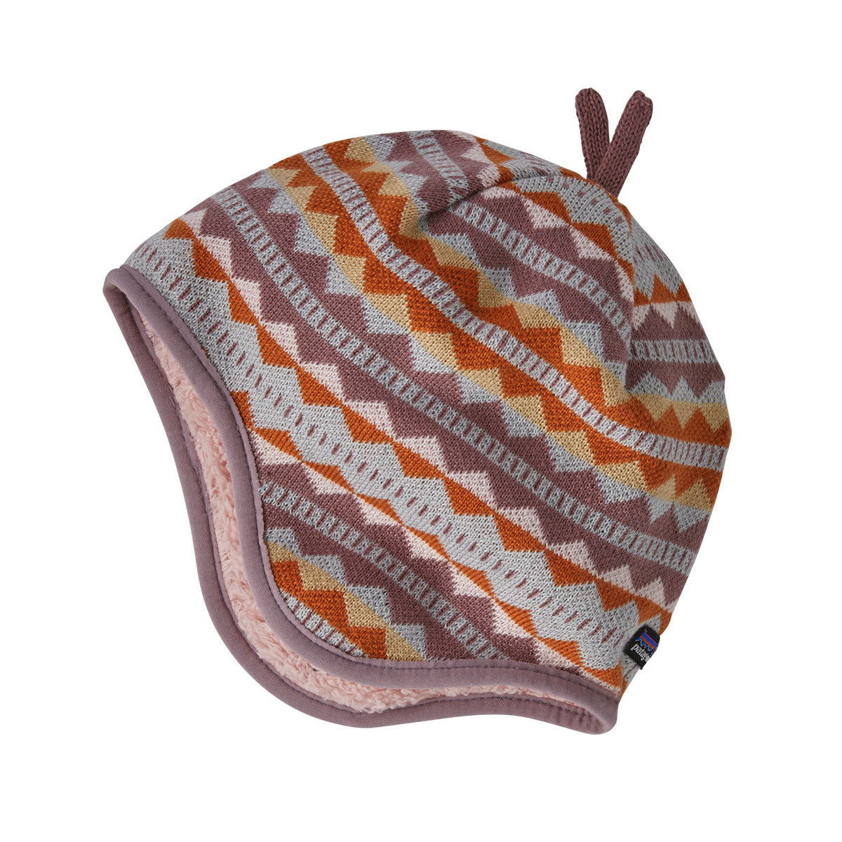 Patagonia Baby Reversible Beanie Diamond Stripe: Stormy Mauve