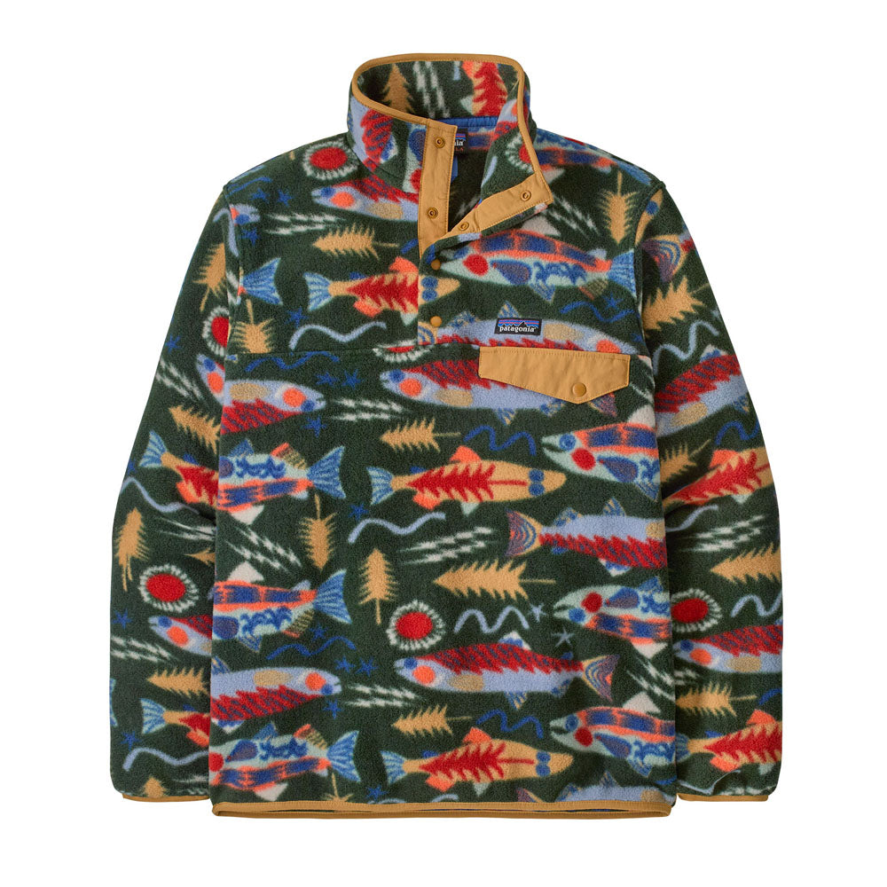 Patagonia Mens Lightweight Synchilla Snap-T Fleece Pullover almon Energy: Old Growth Green / S