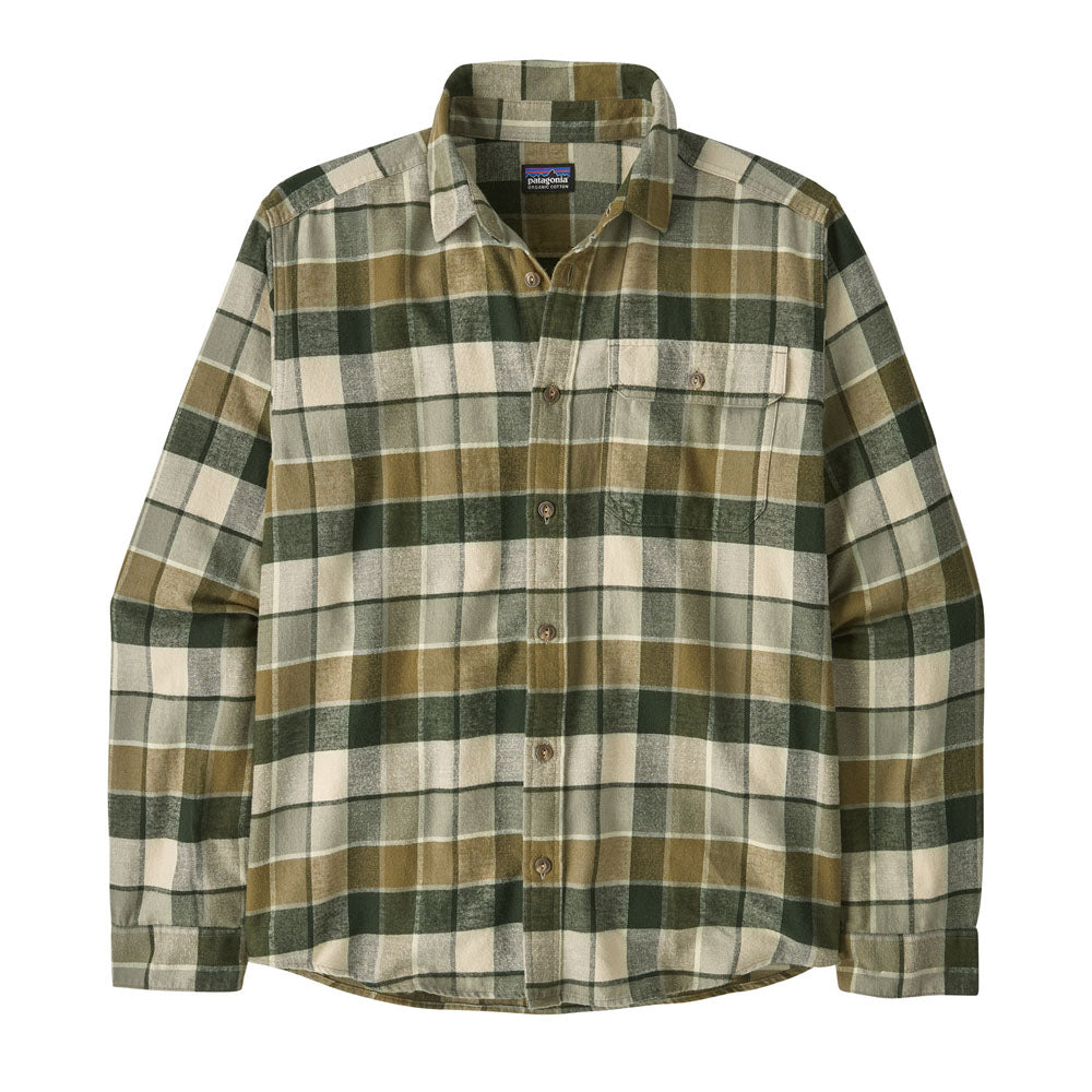 Patagonia Mens Long-Sleeved Lightweight Fjord Flannel Shirt Rocky: Old Growth Green