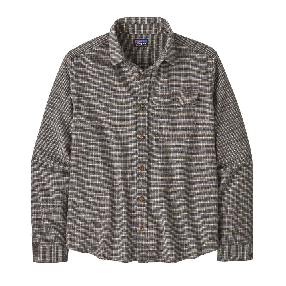 Patagonia Mens Long-Sleeved Lightweight Fjord Flannel Shirt Tracks: Noble Grey
