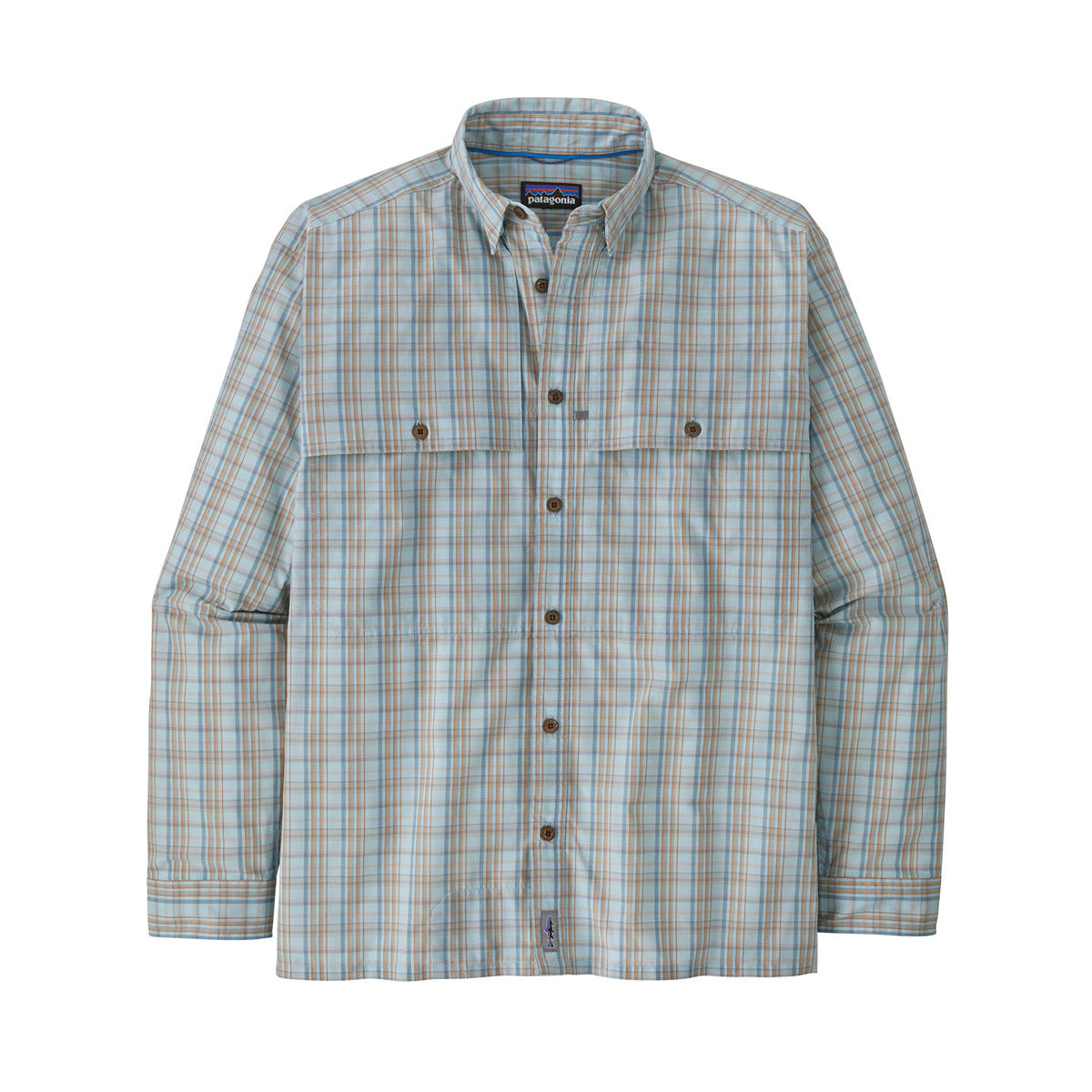 Patagonia Men&#39;s Long-Sleeved Island Hopper Shirt Down River: Steam Blue