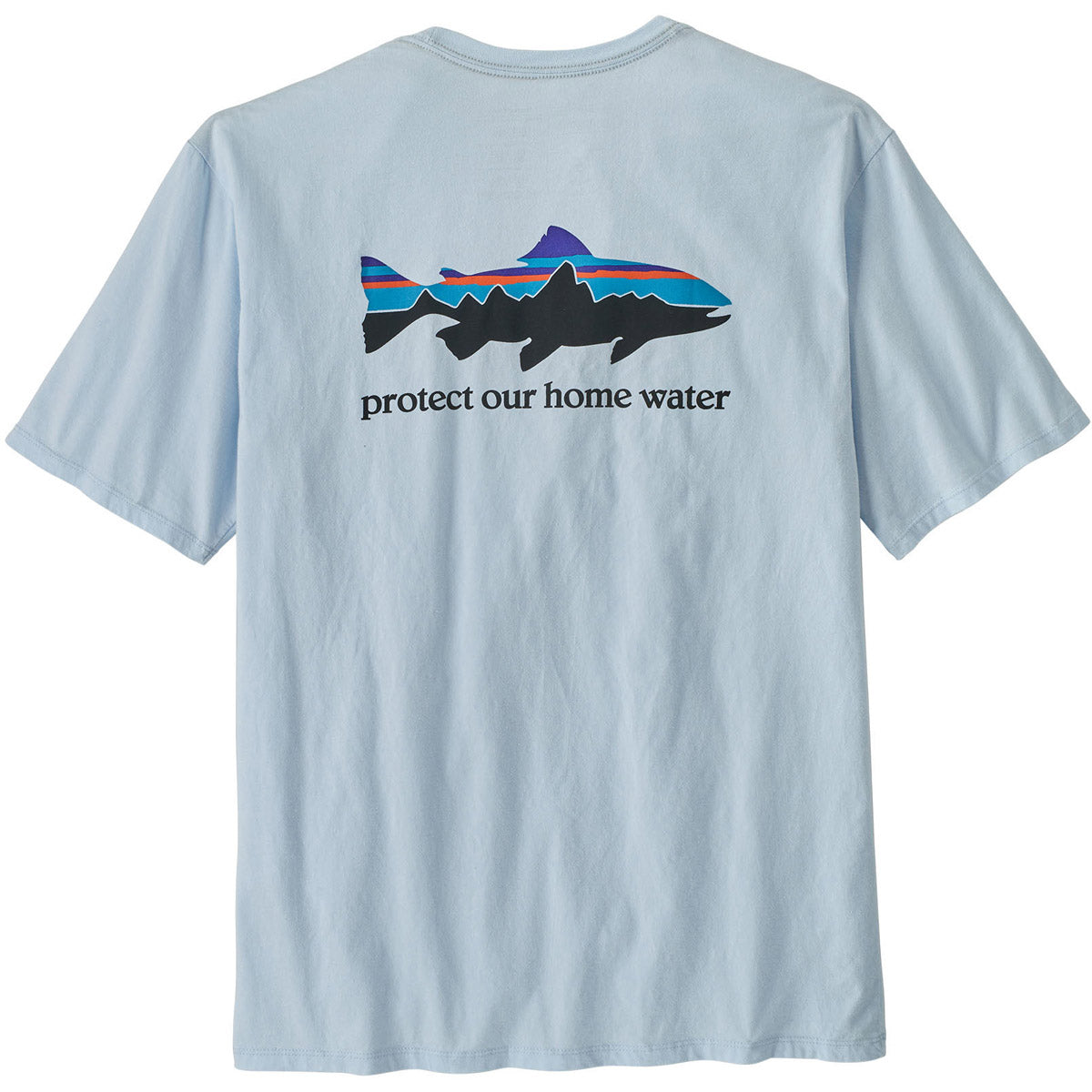 Patagonia Men&#39;s Home Water Trout Organic T-Shirt Chilled Blue