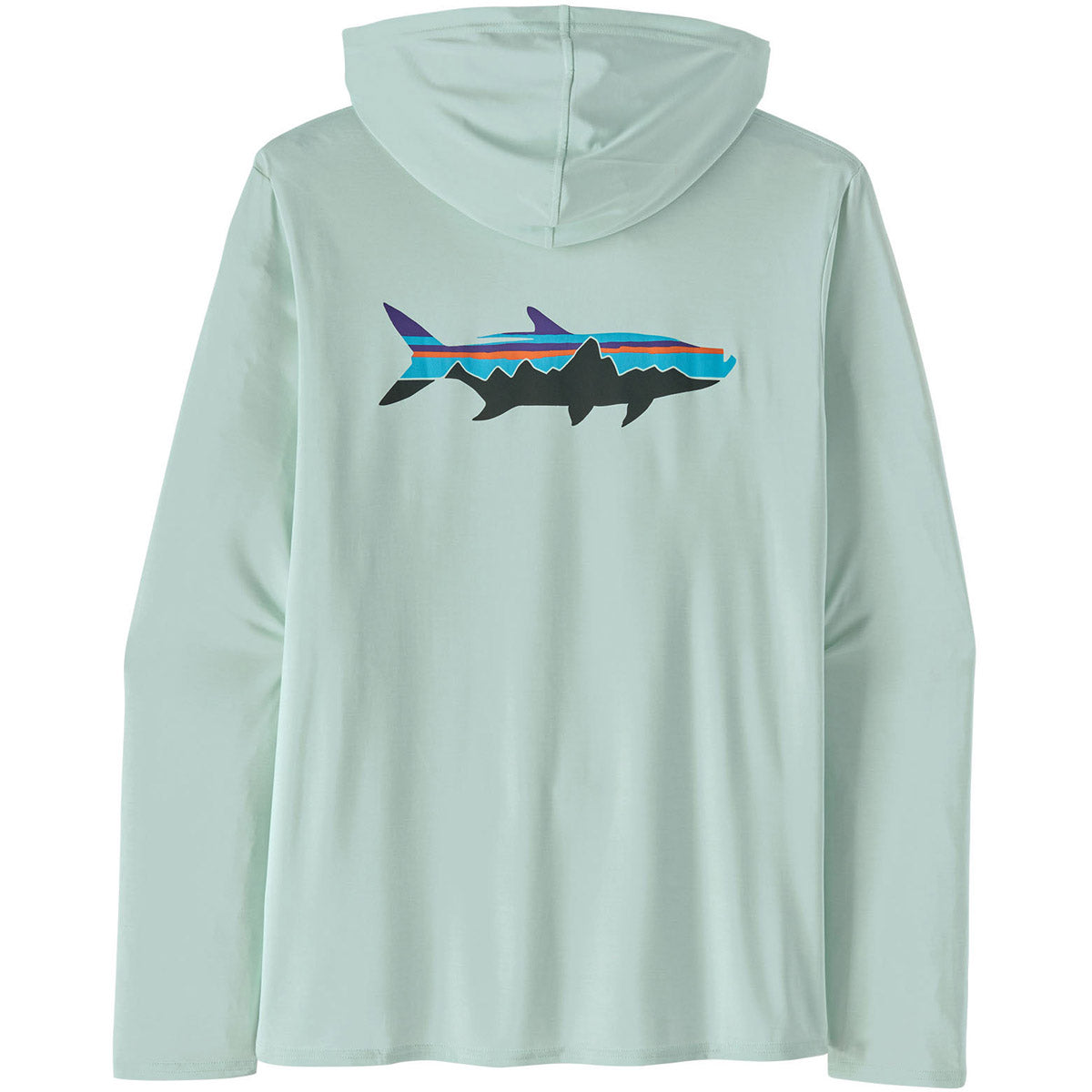 Patagonia Men&#39;s Capilene Cool Daily Graphic Hoody Fitz Roy Tarpon: Wispy Green X-Dye