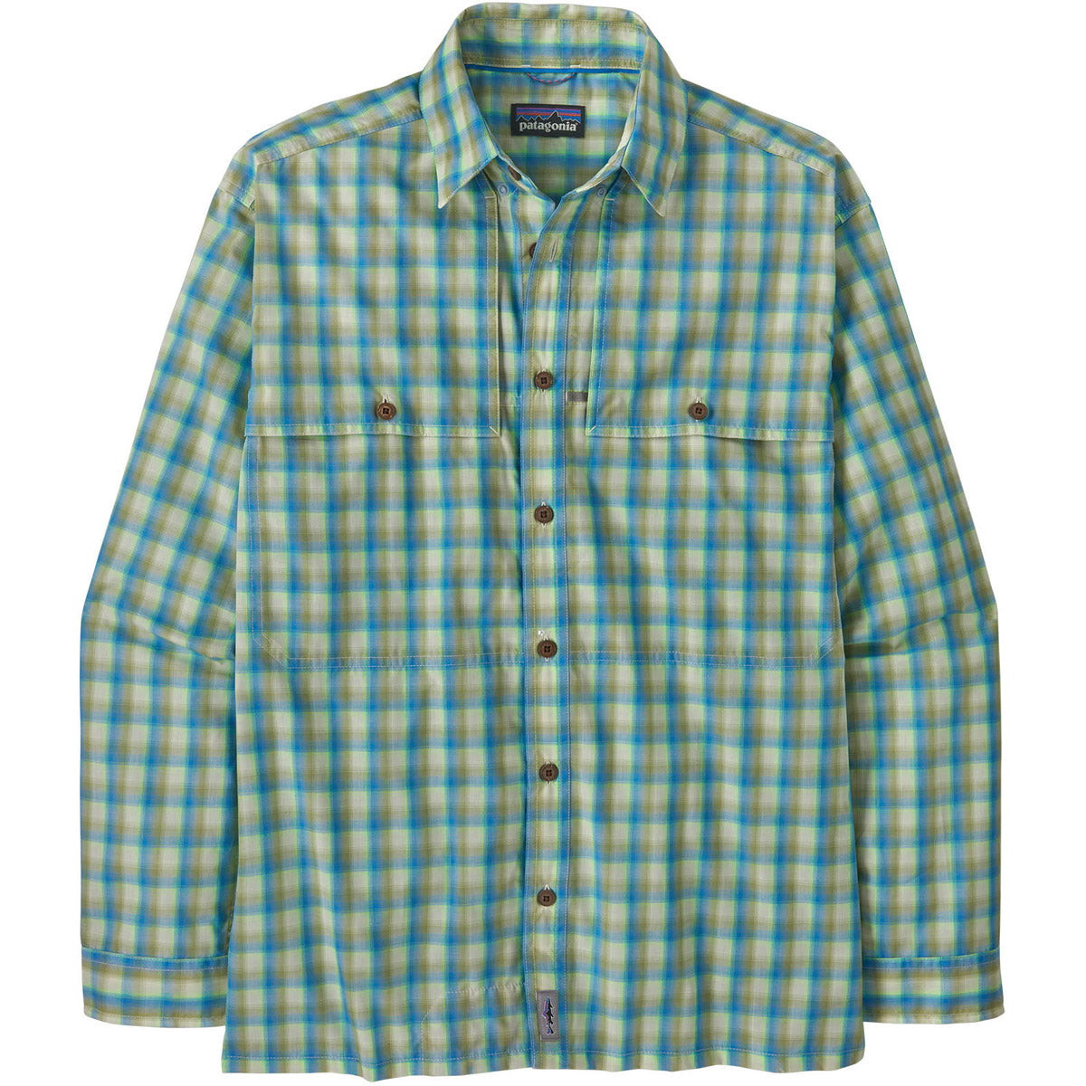 Patagonia Men&#39;s Long-Sleeved Island Hopper Shirt Mirrored: Vessel Blue