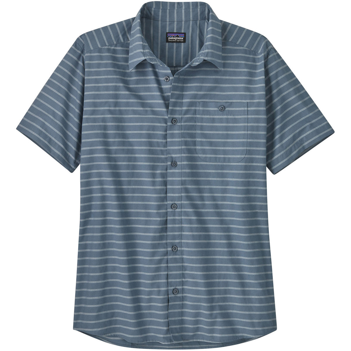 Patagonia Men&#39;s Go To Shirt Boardwalk Stripe: Utility Blue