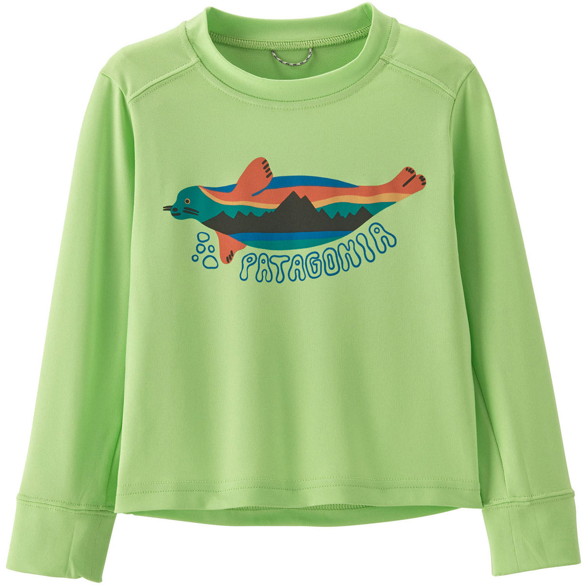 Patagonia Baby Long-Sleeved Capilene Silkweight UPF T-Shirt Flipper Fitz: Salamander Green