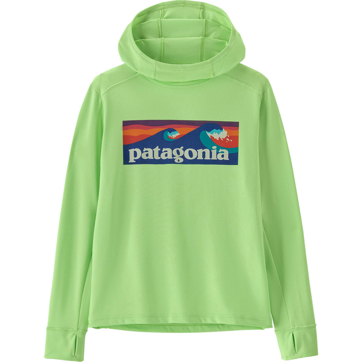 Patagonia Kids' Capilene Silkweight Hoody Boardshort ogo: Salamander Green / L