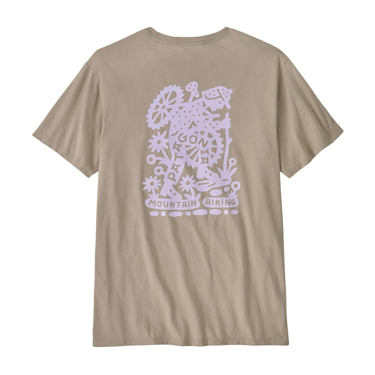 Patagonia Mens Hike-A-Bike Organic T-Shirt Seabird Grey