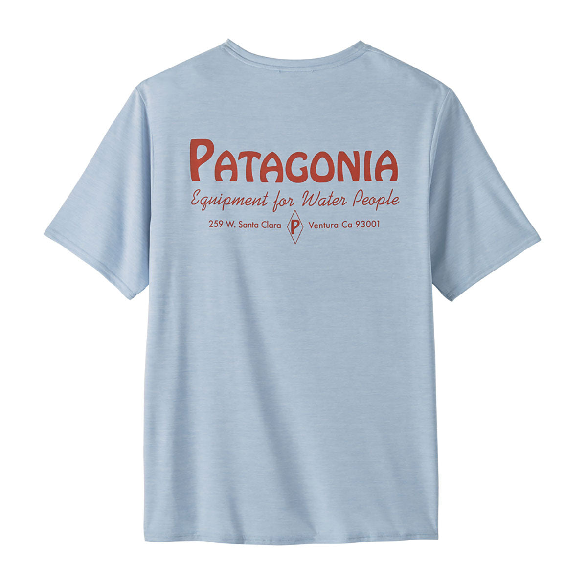 Patagonia Mens Capilene Cool Daily Graphic Shirt - Waters Water People Banner: Fleck Blue