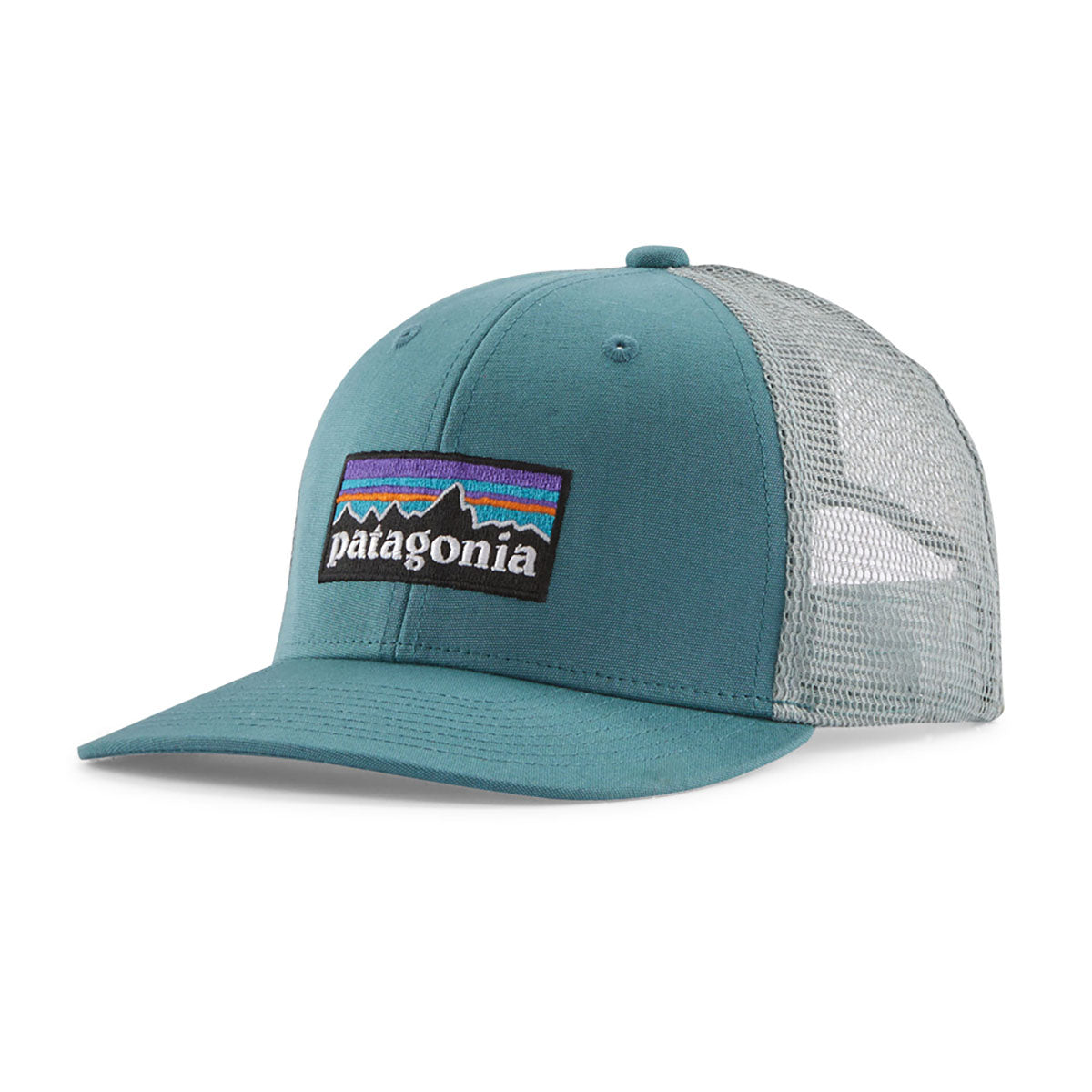 Patagonia Kids Trucker Hat P-6 Logo: Wetland Blue