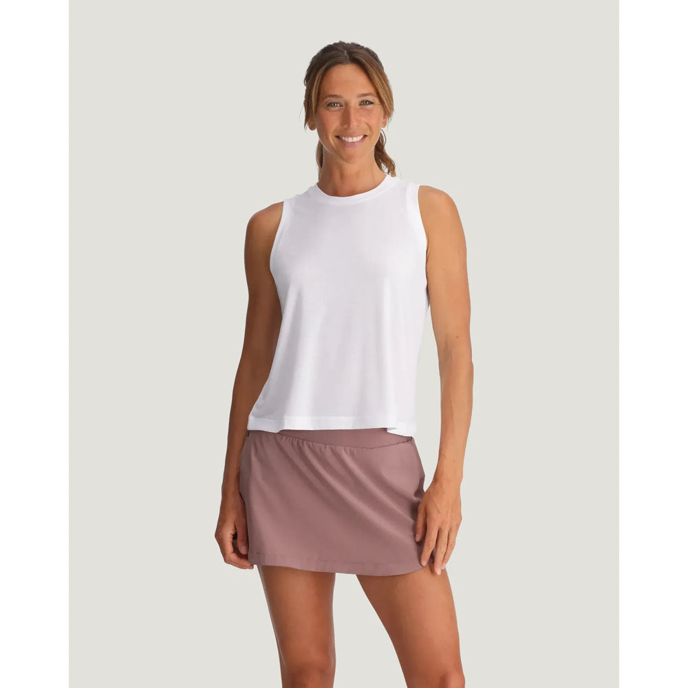 Free Fly Apparel Womens Elevate Lightweight Tank Bright White