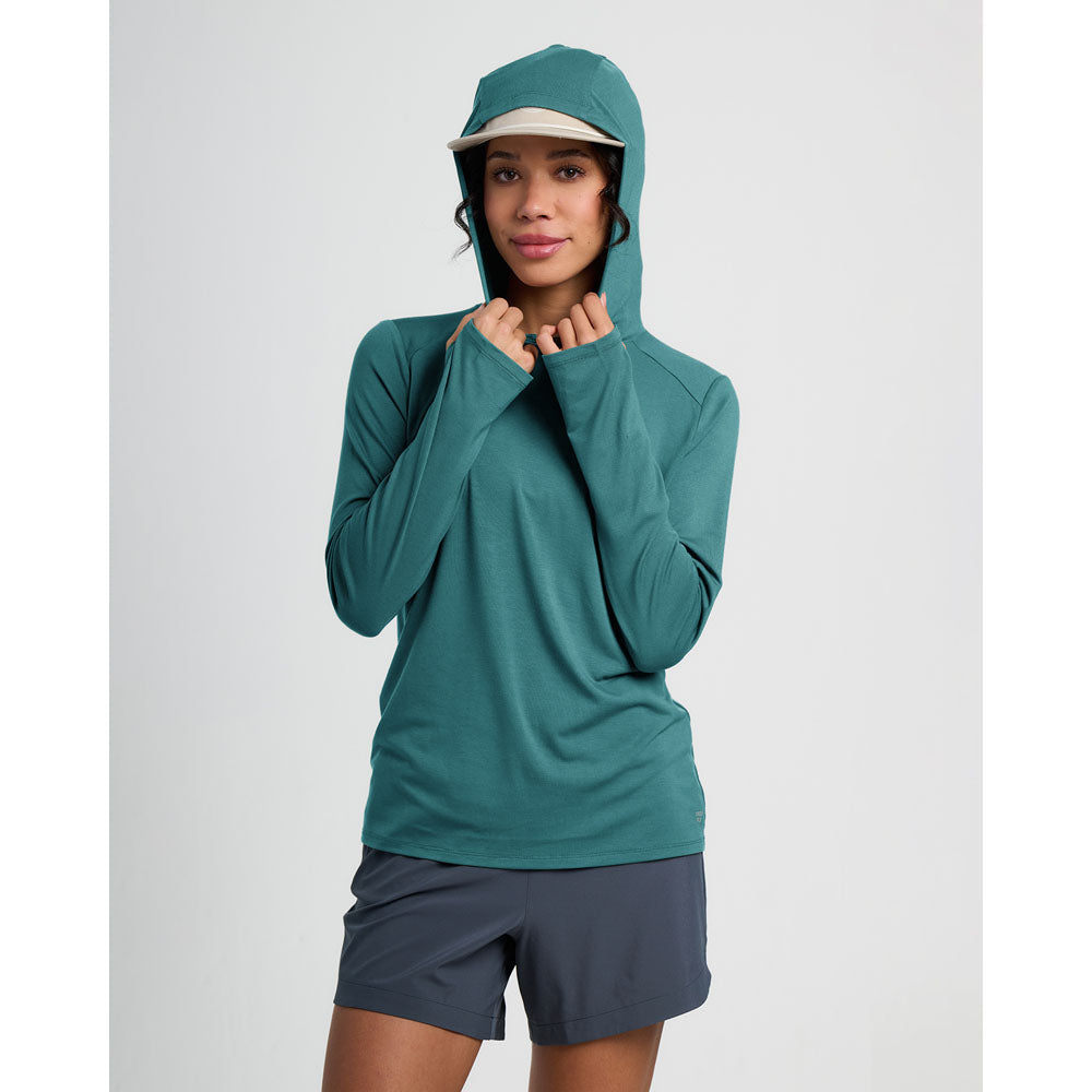 Free Fly Apparel Womens Bamboo Shade Hoodie II Sea Pine