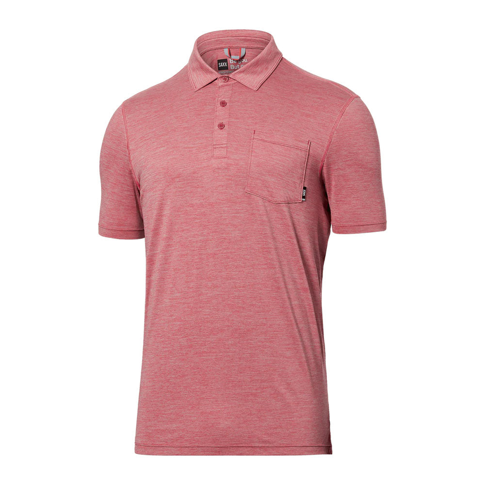 Saxx Underwear Men's Droptemp All Day Cooling Polo Gumball Heather