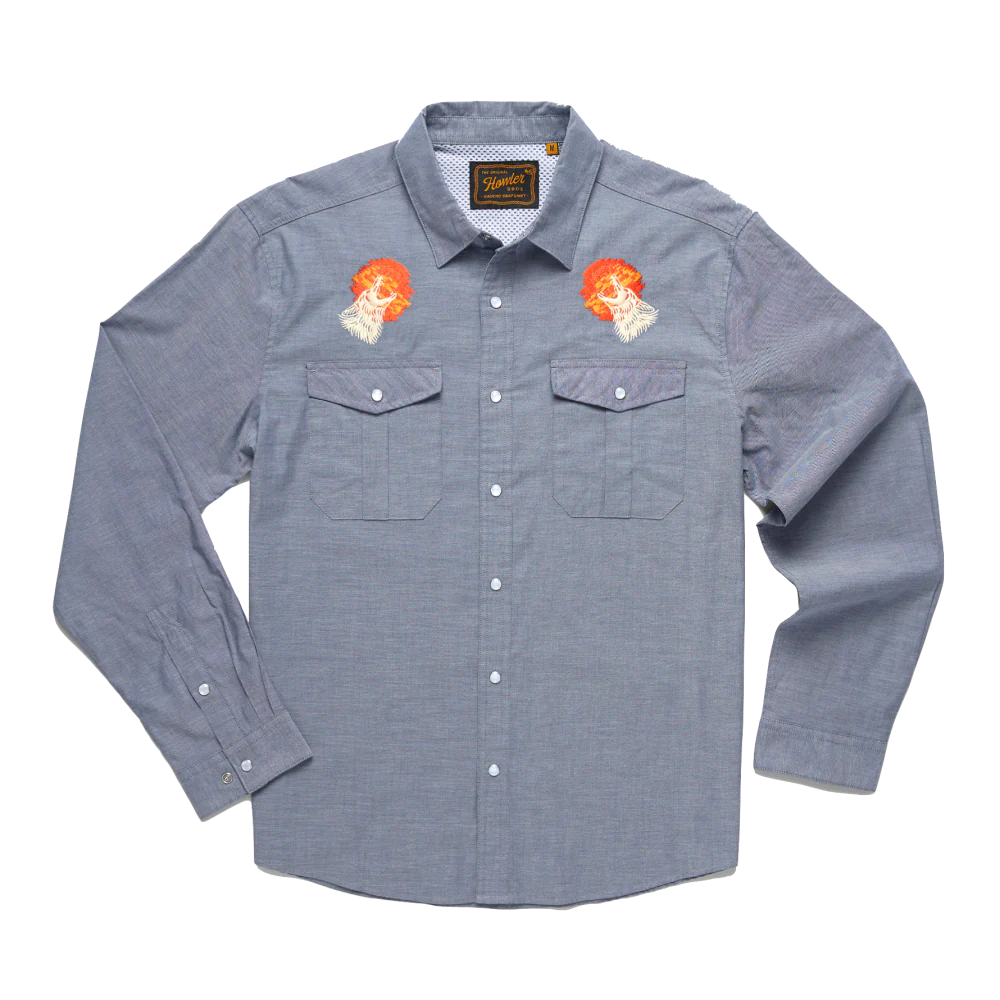 Howler Brothers Men&#39;s Gaucho Snapshirt BAR Bark at the Moon