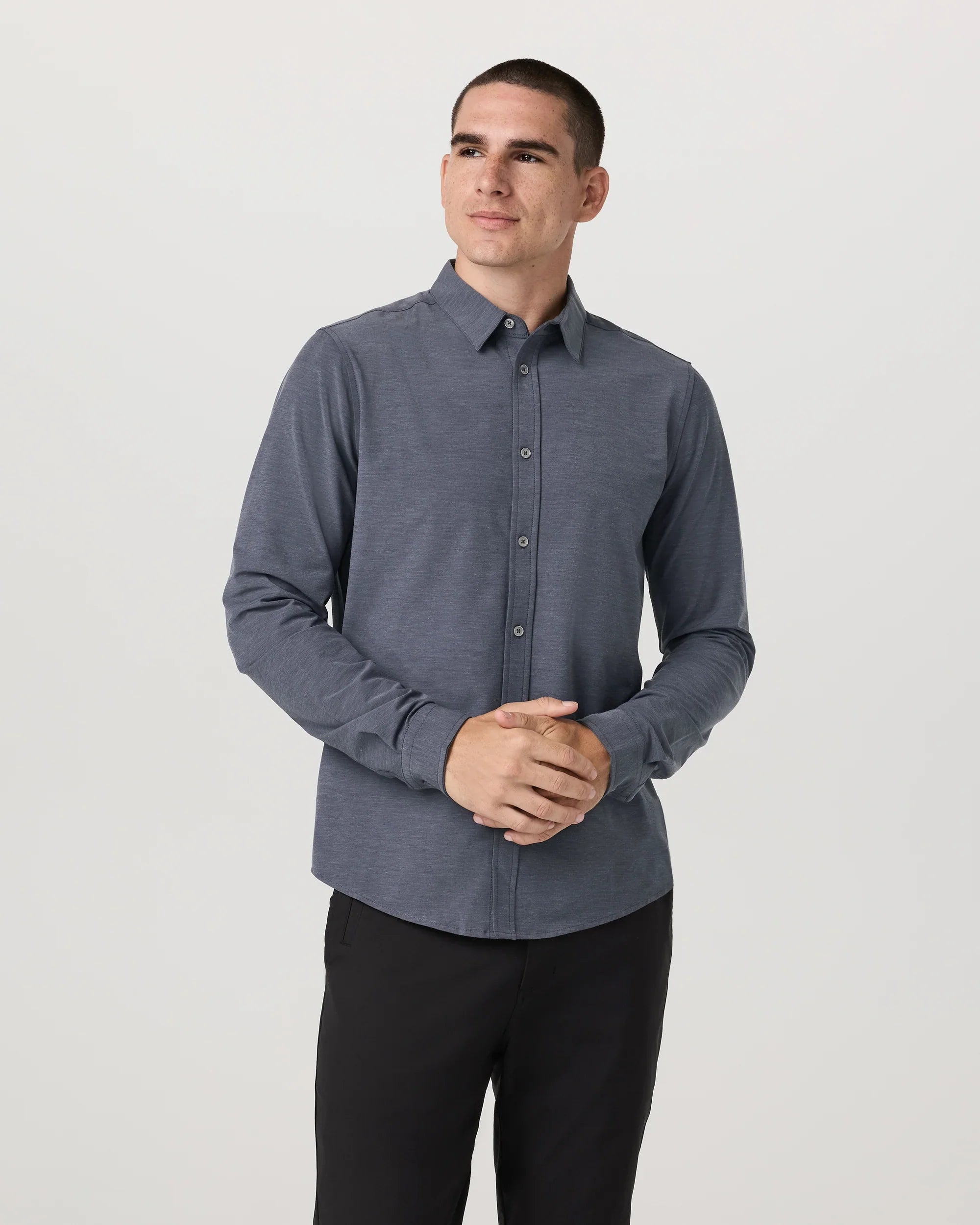 Vuori M LS Bridge Button Down MNL Moonlight