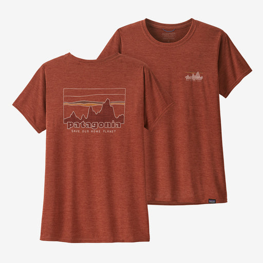 Patagonia Women&#39;s Cap Cool Daily Graphic Shirt SYRX &#39;73 Skyline: Burl Red X-Dye