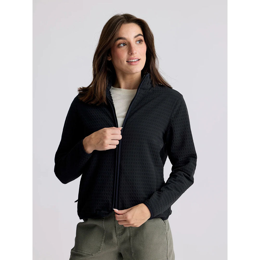 Free Fly Apparel Womens Gridback Fleece Jacket Black