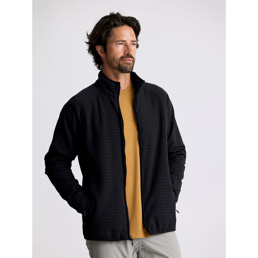 Free Fly Apparel Mens Gridback Fleece Jacket Black