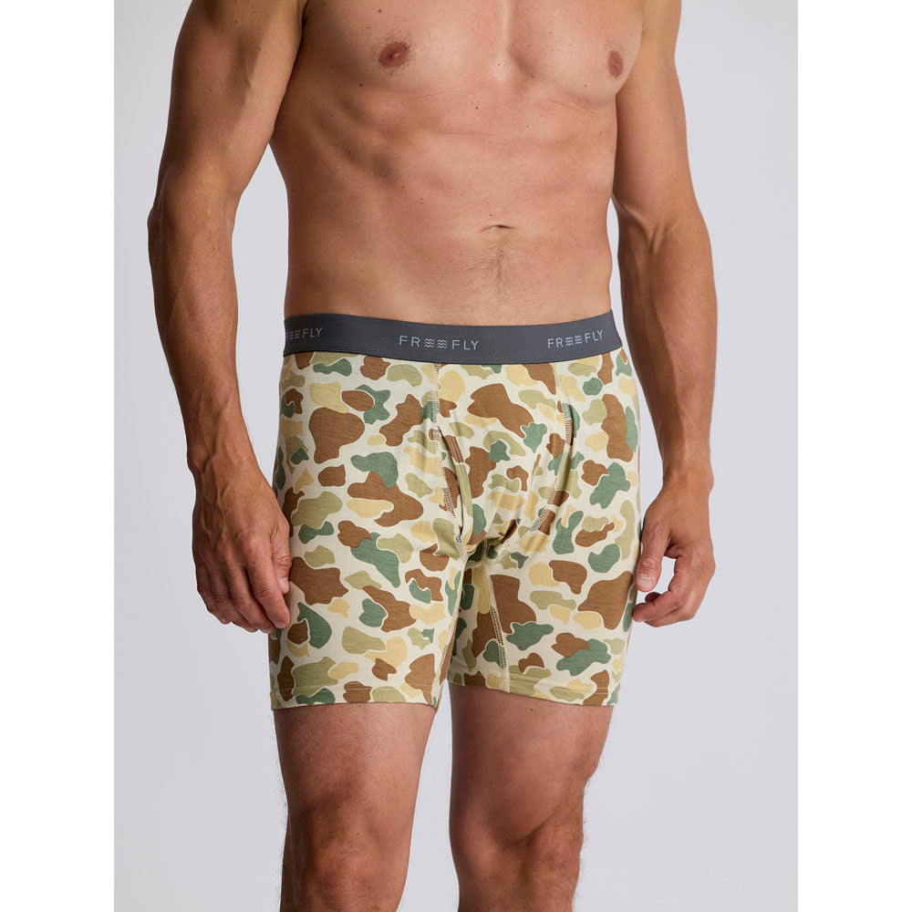 Free Fly Apparel Mens Bamboo Motion Boxer Brief Vintage Camo
