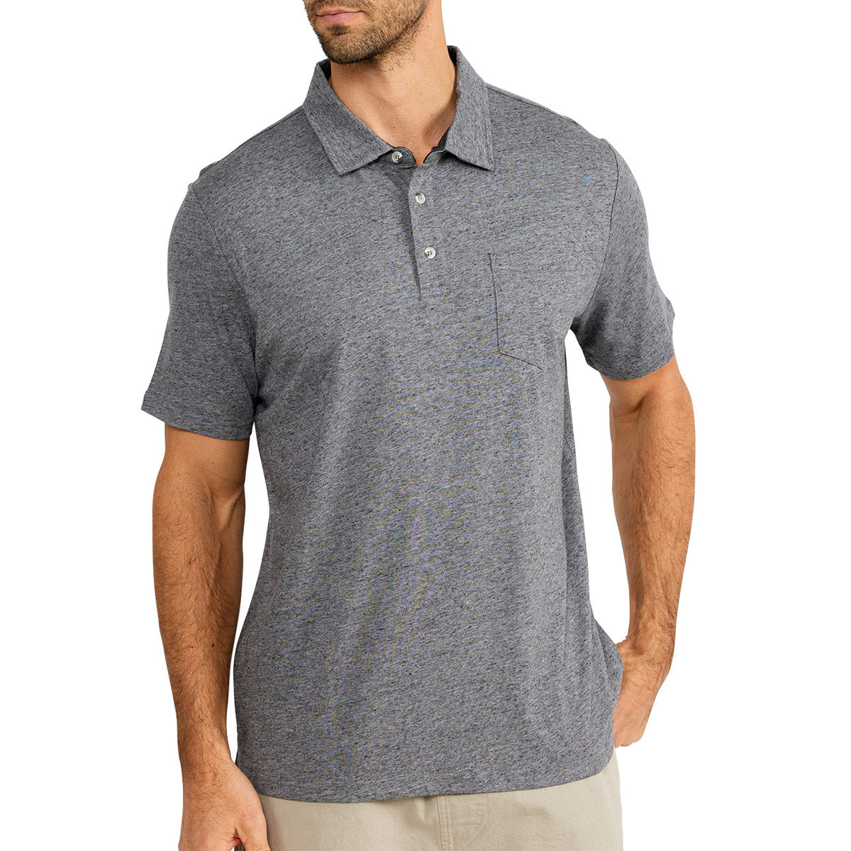 Free Fly Apparel Men&#39;s Bamboo Heritage Polo Heather Flint