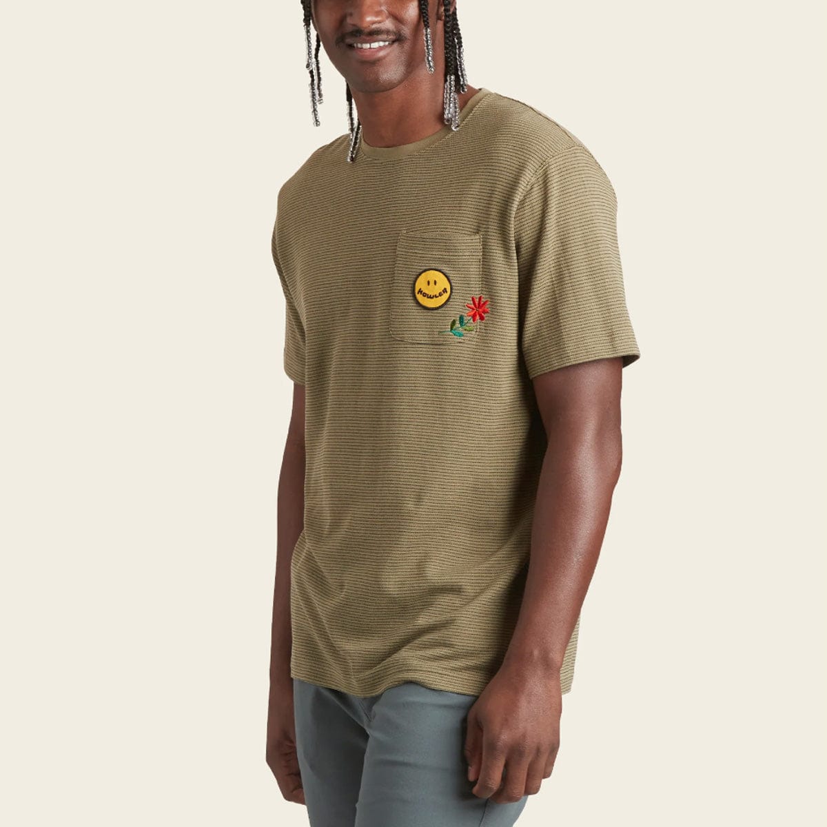 Howler Brothers Mens Jacquard T AO Aloe / L