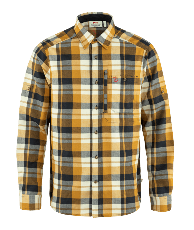 Fjallraven Men&#39;s Fjallglim Shirt 232-555 Buckwheat Brown-Dark Navy