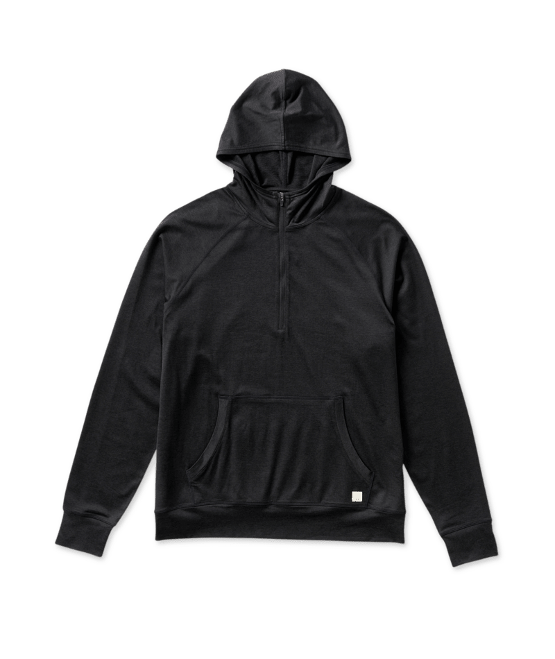 Vuori Men's Ponto Performane 1/2 Zip Hoodie HBK Black Heather