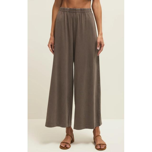 Z Supply W Scout Jersey Crop Flare Pant PFT Perfectly Taupe