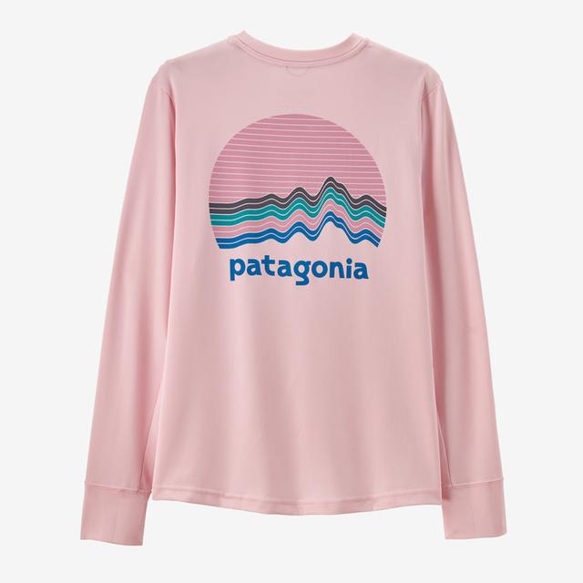 Patagonia Kids&#39; Long-Sleeved Capilene Silkweight T-Shirt RMP Ridge Rise Moonlight: Peaceful Pink / L