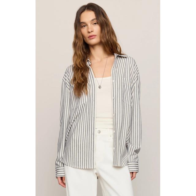 Z Supply W Reese Button Up Stripe Top ECP Eclipse