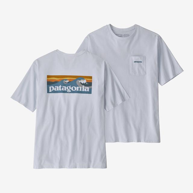 Patagonia Men&#39;s Boardshort Logo Pocket Responsibili-Tee WHI White