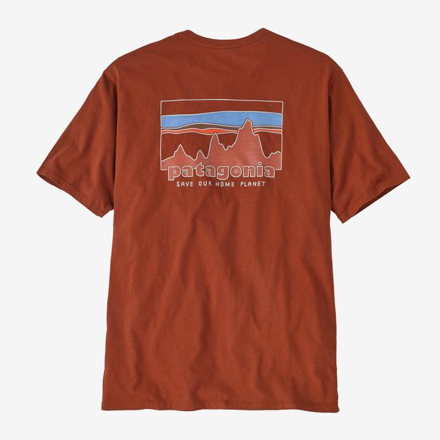 Patagonia Men&#39;s &#39;73 Skyline Organic T-Shirt BURR Burnished Red