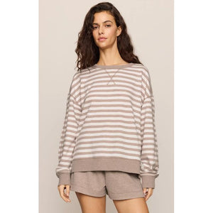 Z Supply W The Everyday Striped Crew HEA Heather Ash