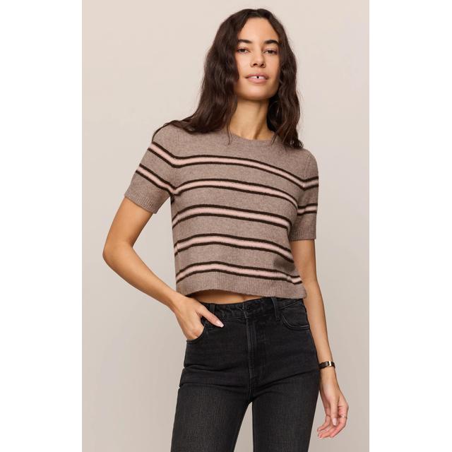 Z Supply W Gatewood Stripe Sweater HEA Heather Ash