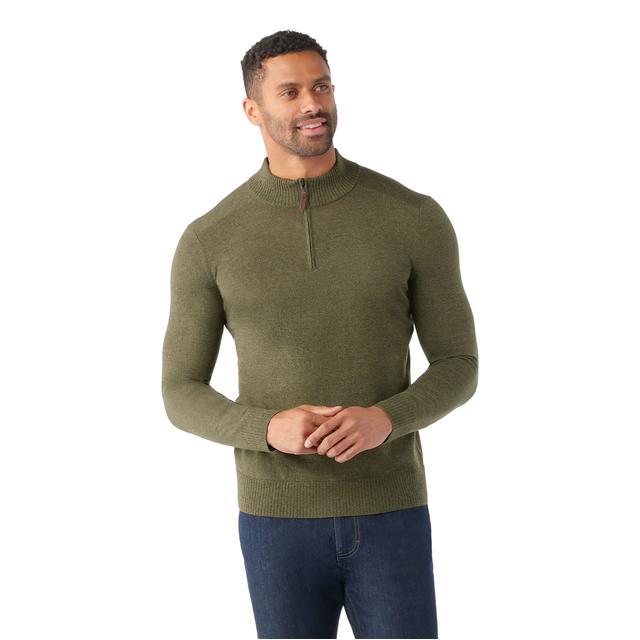 Smartwool Mens Sparwood 1/2 Zip Sweater K90 North Woods Heather/Winter Moss Heather