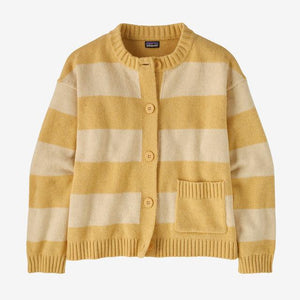 Patagonia W Recycled Wool Sweater Jkt HBN Happy Stripe: Beeswax Tan / S