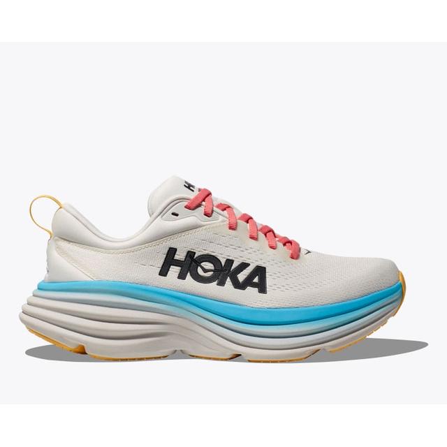 Hoka Womens Bondi 8 Wide BLANC DE BLANC / SWIM DAY