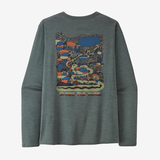 Patagonia Mens Long-Sleeved Capilene Cool Daily Graphic Shirt - Lands CLNX Commontrail: Nouveau Green X-Dye